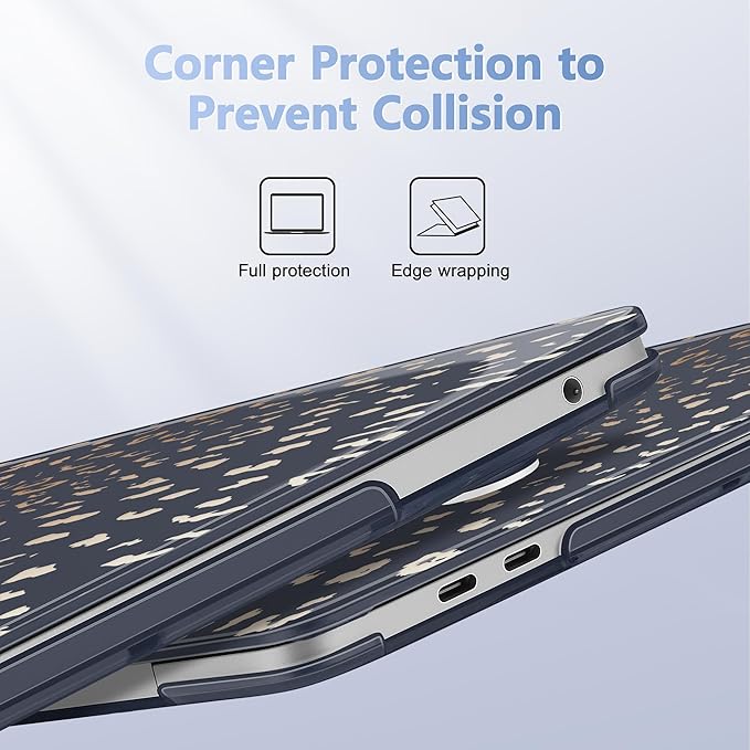 May Chen Case for MacBook Pro 13 inch M2 2023,2022,2021,2020 A2338 M1 A2251 A2289, Plastic Hard Shell Case for MacBook Pro 13" with Touch Bar Fits Touch ID, Leopard Print