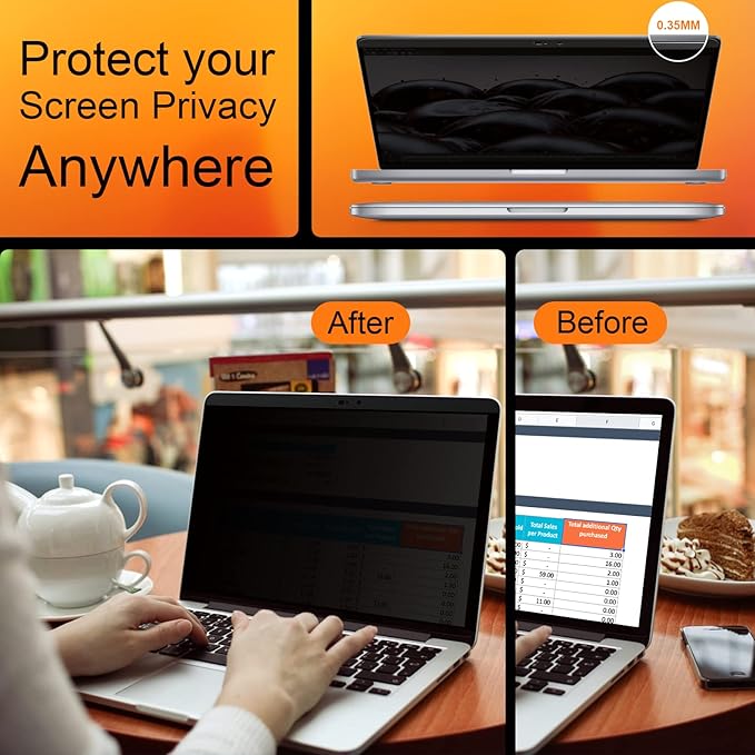 Mamol Magnetic Privacy Screen MacBook Pro 13 Inch (2012-2015), Removable Anti Blue Light Glare Filter Laptop Privacy Screen Protector with Camera Cover for Apple Mac 13'' Model (A1278,A1425, A1502)