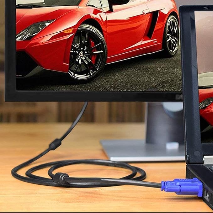PASOW VGA to VGA Monitor Cable HD15 Male to Male for TV Computer Projector (3 Feet)