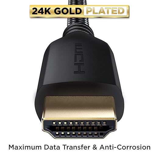 PowerBear 4K HDMI Cable 15 ft [2 Pack] High Speed, Braided Nylon & Gold Connectors, 4K @ 60Hz, Ultra HD, 2K, 1080P, ARC & CL3 Rated | for Laptop, Monitor, PS5, PS4, Xbox One, Fire TV, Apple TV & More