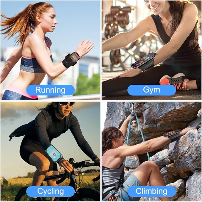 VUP Wristband Phone Holder, 360° Rotatable Forearm Armband for iPhone Samsung, Fits All 4-6.9 Inch Smartphones (Pack of 10)