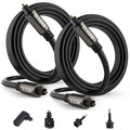 Elecan Optical Audio Cable 6 Ft/2 Pack Digital Audio Toslink Cable Cord-Fiber Optic-Gold Plated-Flexiable&Durable-for Home Theater,Sound Bar,PS4& Xbox-with Right Angled+Mini Toslink Adapters+Ties