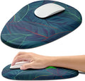 Hokafenle Ergonomic Mouse Pad Wrist Support with Stepped-Wedge Design, Wrist Rest Pain Relief Mousepad Filled with Memory Foam, Carpal Tunnel Mousepad for Wireless Mouse(12x8 inch, Green Leaves)