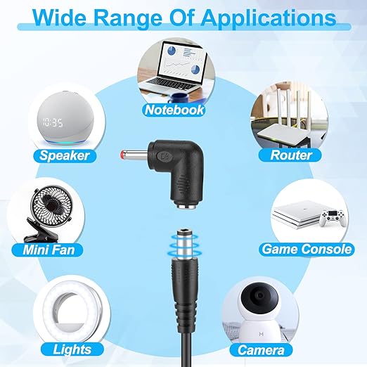 FARSENSE USB C to DC Adapter,Barrel PD Trigger Cable(3.3ft) with 10 Connector Tips,USB to DC Power Cable can Switch Voltage by Pressing The Key,Support LED Display Voltage