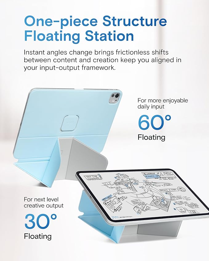 MOFT Dynamic Folio Case for iPad Pro 11 Inch 2024 5th Gen(M4), Silm Magnetic Stand Case with 20+ Viewing Angles, Auto Wake/Sleep, Ultra Thin, Soothing Mist x Misty Cove
