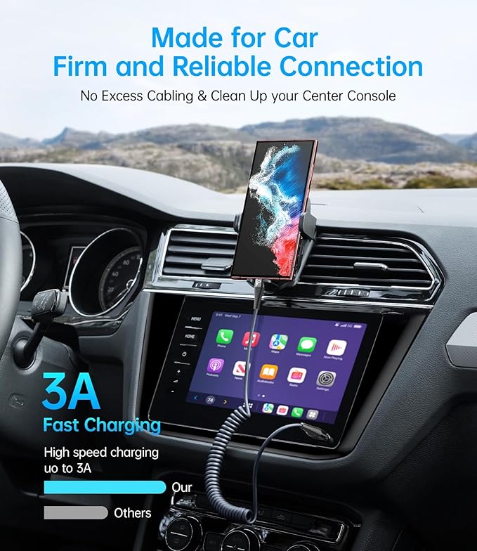 PRAKIE Coiled USB C Cable Fast Charging for Car 3FT/5FT, USB A to USB C Cable, Type C Charge Cord USB-C Charging Cable Compatible with iPhone 16/15/Samsung Galaxy S20 and More USB C Devices-Black