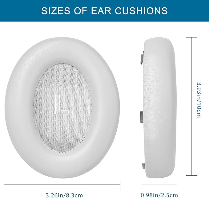 GEVO Earpads Replacement for Bose QuietComfort Ultra (QC Ultra), Ear Pads Cushions Replacement with Protein Leather and Memory Foam,White Smoke