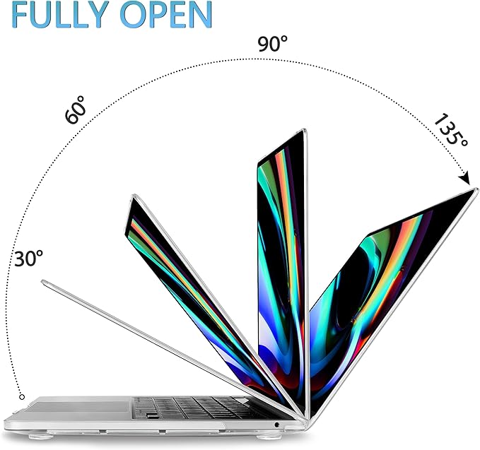 Mektron for MacBook Pro 13-inch Case 2022 2021 2020 Release A2338 M2 M1 A2289 A2251, Printed Plastic Hard Shell Cover for MacBook Pro 13.3-inch Touch Bar Fits Touch ID, Watercolor Blue Flower