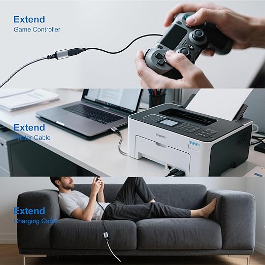 Tan QY USB 3.0 Extension Cable 6Ft, USB 3.0 High Speed Extender Cord Type A Male to A Female for PlayStation, Xbox, USB Flash Drive, Hard Drive, Card Reader,Scanner,Printer,Keyboard (Silver, 6Ft)