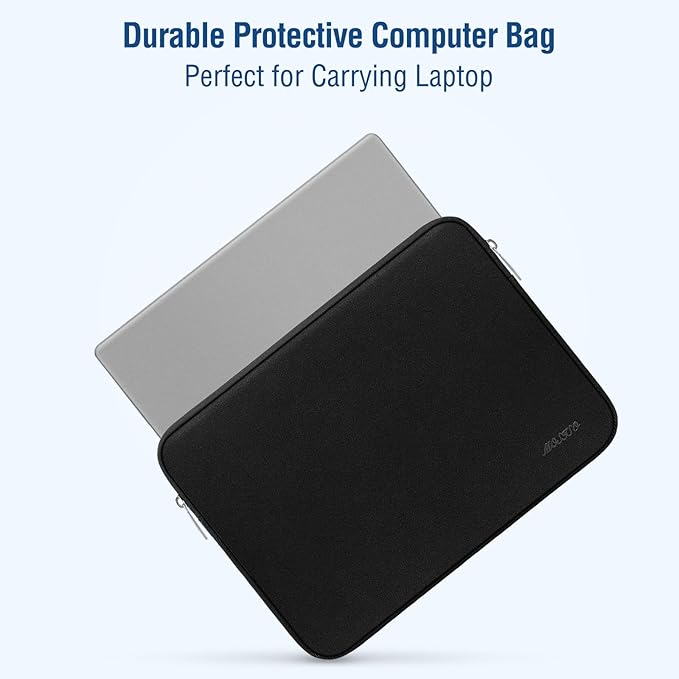 MOSISO Laptop Case 13.3 inch, 13-13.3 inch Laptop Sleeve Bag Compatible with MacBook Air/Pro 13 / Pro 14, HP Dell ASUS Lenovo Notebook, Neoprene Computer Sleeve Bag with Small Case, Black
