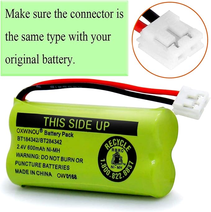 BT18433 BT-18433 BT28433 BT184342 BT-184342 BT284342 BT183348 BT1011 BT-1011 Replacement Battery for BT-8300 BATT-6010 89-1326-00-00 89-1330-01-00 CPH-515D Cordless Phone(Pack of 4)