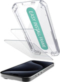 Smartish® iPhone 15 Pro Screen Protector - 2-Pack Tempered Glass Screen Protectors - Tuff Sheet - 9H Easy Install Frame [Scratch Resistant] Case-Friendly- Dynamic Island for Apple iPhone 15 Pro