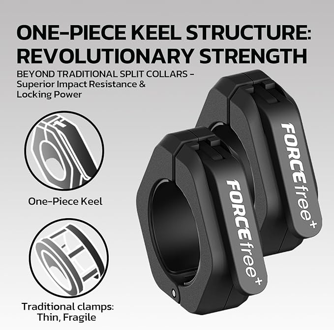 Barbell Clips (Pair), Barbell Clamps, Quick Release Olympic Barbell Clamps with Anti Slip TPR Grip, Barbell Collars for Secure Weightlifting & Powerlifting
