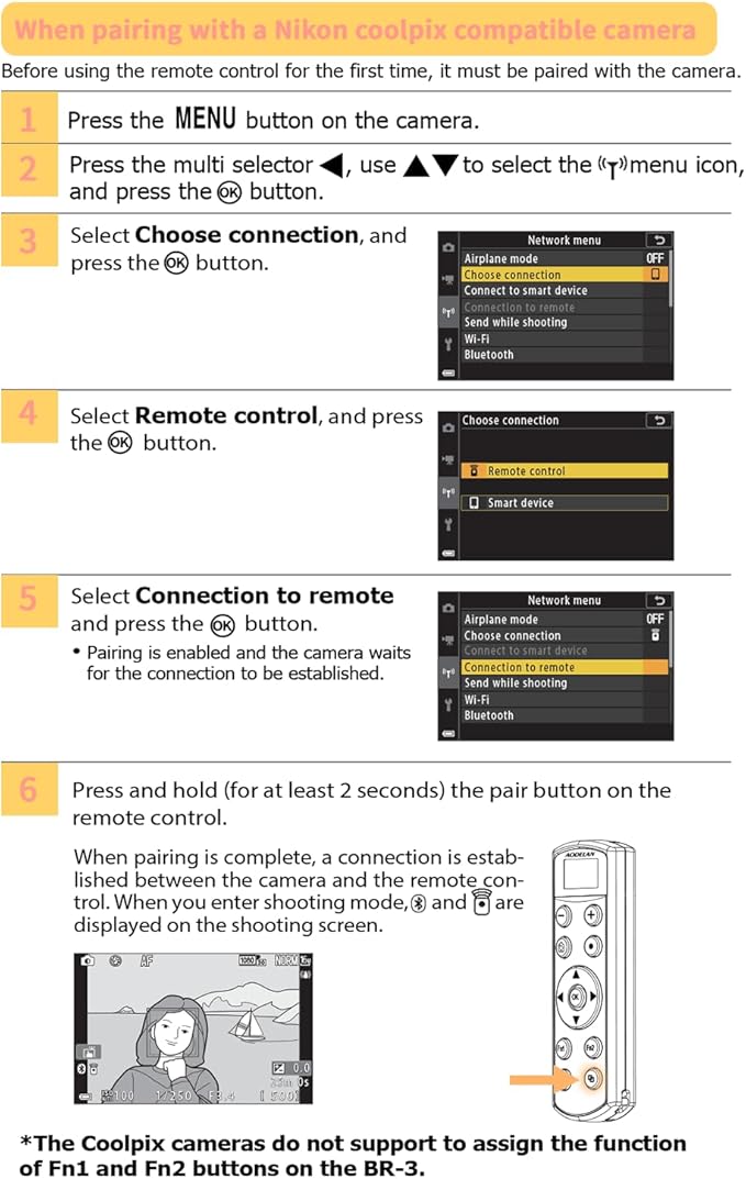Hanpusen Rechargeable Camera Remote Control - Wireless Shutter Release with OLED Screen Compatible with Nikon Z6lll, Z30, Z50, Z50ll, Zfc, Zf,Z6II,Z7II,B600,P1000,P950；Replaces ML-L7