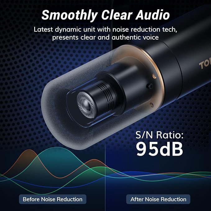 TONOR Dynamic Microphone, XLR Microphone for Podcast, Recording, Streaming, Gaming, Content Creating, XLR Cardioid Computer Mic, Audio Interface Needed, Mic with Desktop Stand, TD520X