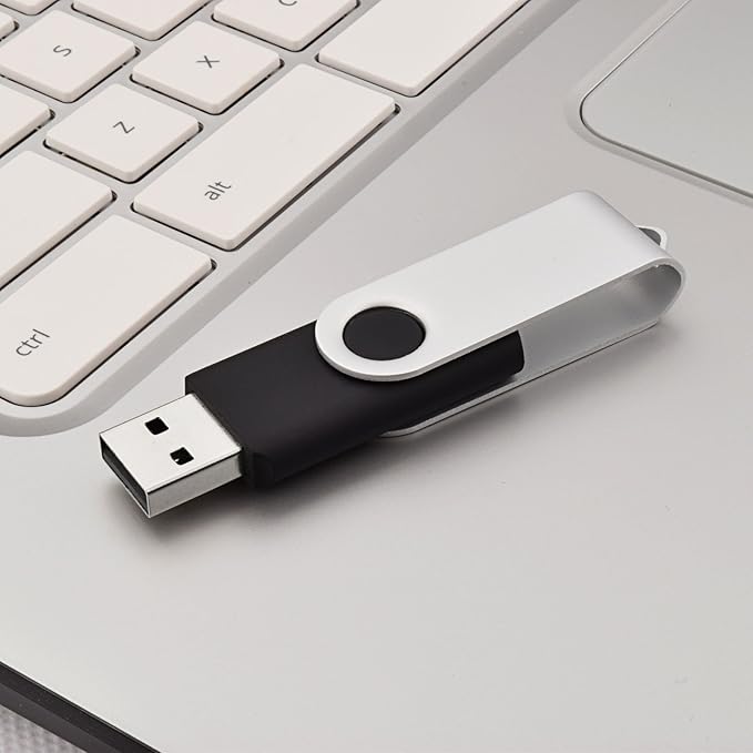 JUANWE 4GB USB Flash Drive 100 Packs, 2.0 Bulk Thumb Drives USB Stick with 360° Swivel Shell, Mutipack Jump Drives Memoria USB for Data Storage/Files Backup/Data Transfer on PC/Tablet/Mac - Black