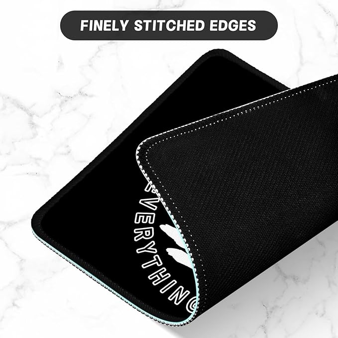 ITNRSIIET Mouse Pad with Stitched Edge Premium Textured Smooth Precise Operation Waterproof Washable Non-Slip Rubber Base Desktop Protection Mat, 10.2×8.3×0.12 inches, Funny Cat