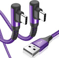 sweguard USB Type C Charger Cable Right Angle [2-Pack,3.3FT] iPhone 16 Charger Nylon Braided Cord for iPhone 15 16 Pro Max Samsung Galaxy S25 S24 S23 S22 S21 S20 S10 S9 Note A15 A55 Flip Pixel LG Moto