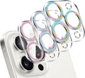 LucBuy 3PCS Sparkling Camera Lens Protector for iPhone 12 Pro, Full Clear Acrylic Cover with Shiny Colorful Glitter Designed Decoration Back Camera Protector