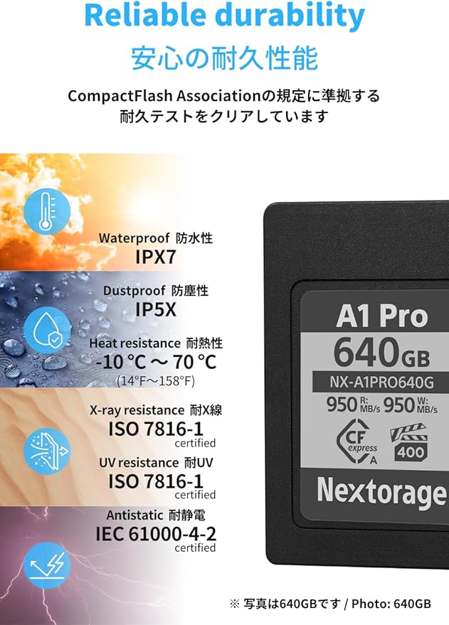 Nextorage Japan CFexpress Type A Card NX-A1PRO 320GB VPG 400 Urtla Fast Read 950MB/s Write 950MB/s