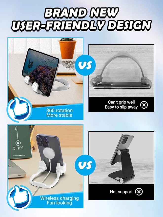 Back to School Supplies Gifts for Boys Girls: Thumbs Up Lazy Phone Stand Holder Gifts for Kids Teens Adults Men Women Teenage Wife Mom Husband Birthday Funny Gadgets Stuff Christmas Stocking Stuffers