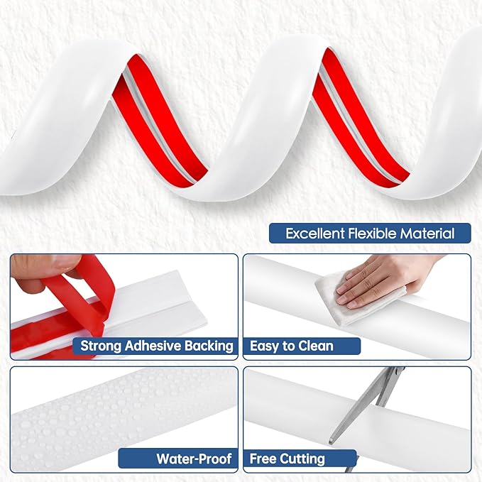 Floor Cord Cover for Wires on Floor Self Adhesive Cord Hider Floor Cable Management Wire Covers for Cords Protector Prevent Cable Trips Cord Cavity W 0.32" x H 0.32", White, 20Ft