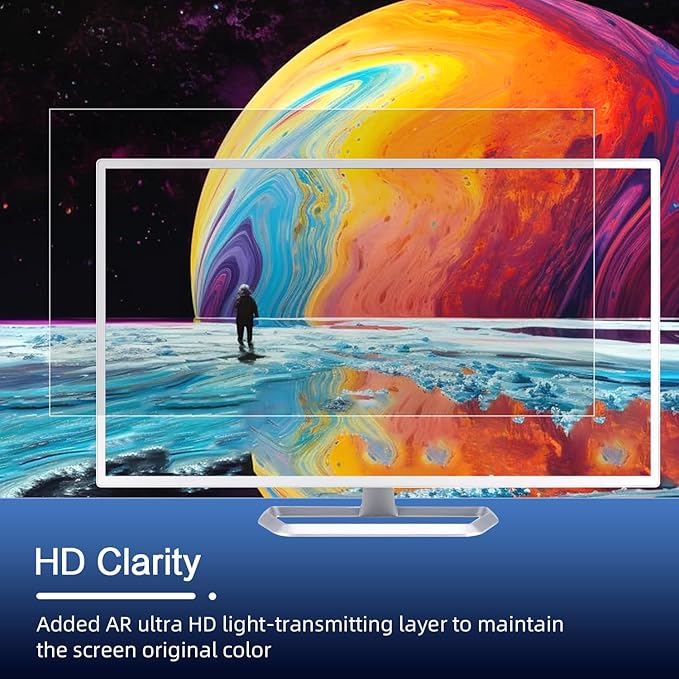 FILMEXT 31.5 inch Computer Privacy Screen Filter for 16:9 Widescreen Monitor, Removable 31.5 in Anti Blue Light Anti Glare Anti Spy Privacy Filter Shield-(27 7/16×15 7/16)