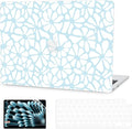 G JGOO Compatible with MacBook Air 13 inch Case 2025 2024 2023 2022 M4 A3240 M3 A3113 M2 A2681, Plastic Hard Shell for MacBook Air 13.6 inch Case + Keyboard Cover + Screen Protector, Blue Flower