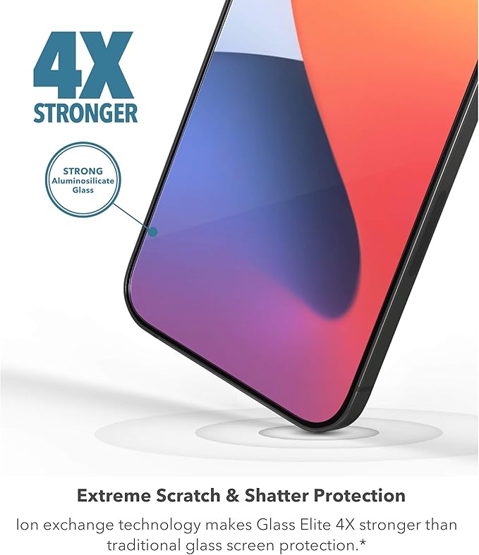 ZAGG InvisibleShield Glass Elite VisionGuard+ Screen Protector - iPhone 12 Mini - Impact Protection, Scratch, Fingerprint, Smudge, Oil Resistant, Clear