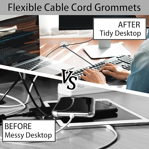 2 Inch(50mm) Desk Grommet,13 Pieces Wire Grommet, Desk Hole Cover for Cables with Hole Saw,Plastic Cable Cord Wire Hole Cover for Desk, Table,Cabinet,Countertop and Other Furniture(White)