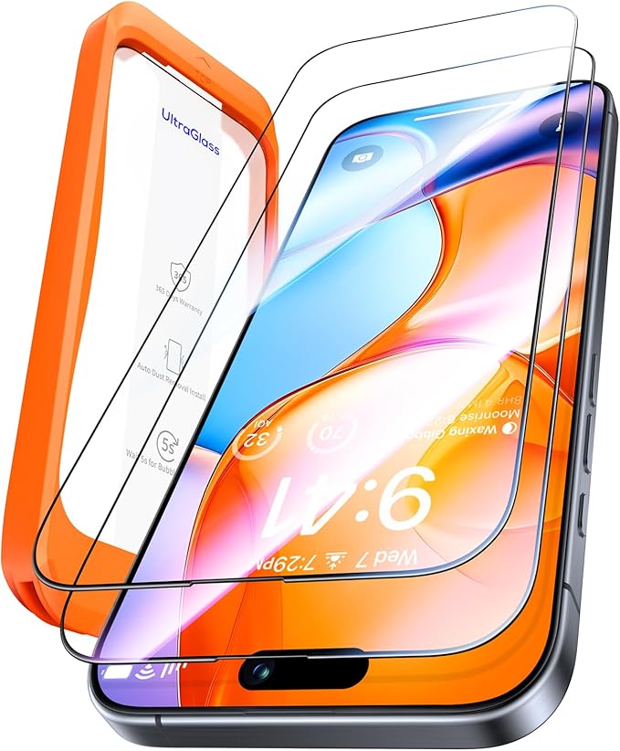 UltraGlass UNBREAK TOP 9H+ Glass for iPhone 16 Pro Max Screen Protector (12FT Military Grade Shatterproof) Screen Protector 16 ProMax Tempered Glass (Longest Durable) Full Edge Coverage, 2 Pack
