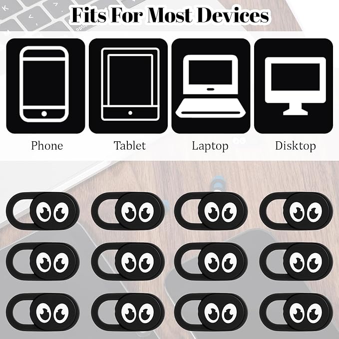 20 Pcs Webcam Cover Slide, 0.023 Inch Ultra Thin Universal Laptop Camera Cover Slide Webcam Covers Cameras Blocker Slider Camera Cap for Laptop, Computer, Great for Privacy