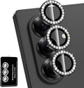 for Samsung Galaxy Z Fold 7 Camera Lens Protector, Individual Metal Ring Tempered Glass Lens Cover, [Strong Adsorption] Scratch Resistant Ultra-Thin HD Clear Lens Cover, 1 Set-Black Diamond