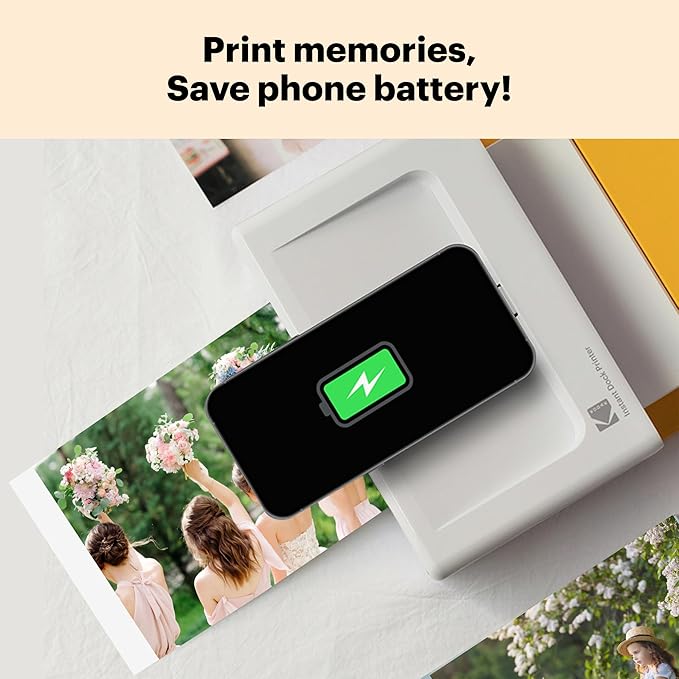 KODAK Dock Plus 4Pass Instant Photo Printer (4x6 inches) + 90 Sheets Gift Bundle