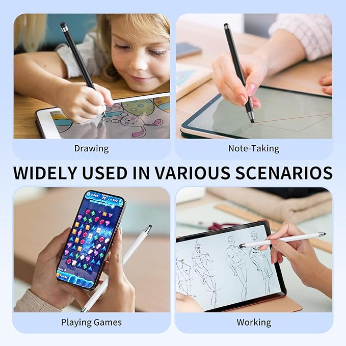 Stylus (10Pcs), Stylus Pen for Touchscreen, High Precision and Sensitivity Stylus Pen for iPad/iPhone/Samsung/Android Smartphone and Tablets, Compatible with All Capacitive Touch Screen (Purple)
