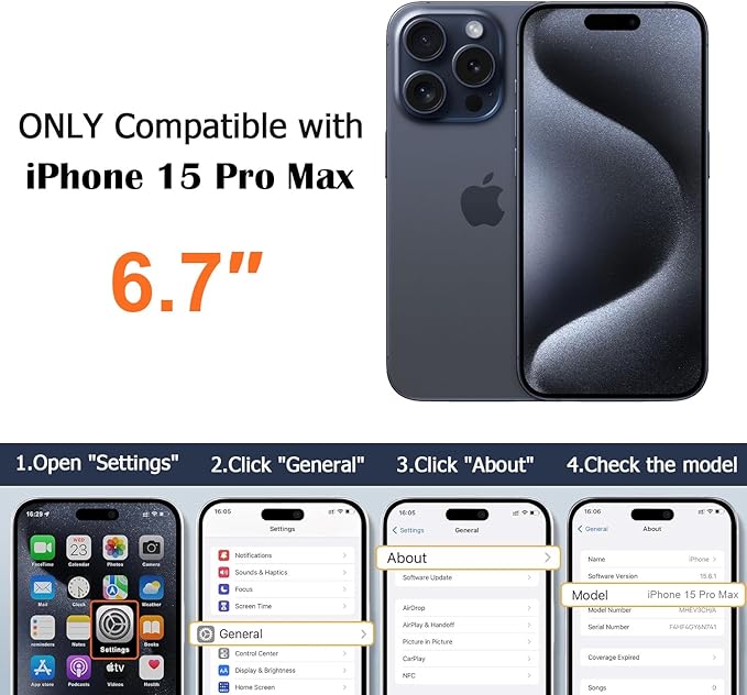 Designed for iPhone 15 Pro Max Case Compatible with Magsafe Cover Camera Lens Protector Military Grade Protection Shockproof Soft TPU Slim Magnetic Phone Case for iPhone 15 Pro Max Dark Purple