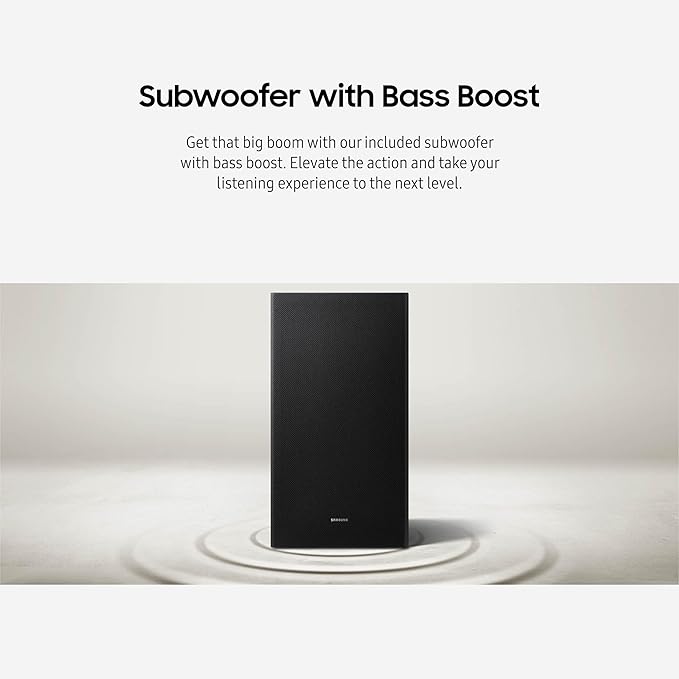 Samsung HW-B550D 3.1 ch Soundbar w/ Dolby Audio, Surround Sound expansion, Bass Boost, Adaptive Sound, DTS Virtual:X, Wireless Subwoofer, 2024