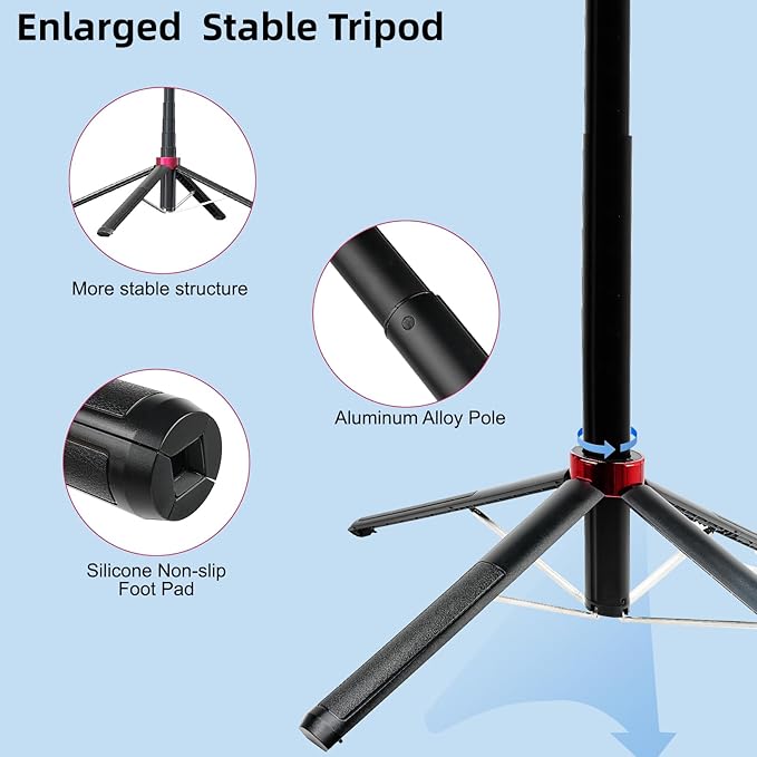 WOVTE 62" Selfie Stick with 2 Lights, Extendable Stand for iPhone, Selfie Stick with Remote, Portable Phone Tripod for Cell Phone Compatible with iPhone/Android, Camera & GoPro