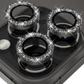 YWXTW Designed for iPhone 14 Pro/iPhone 14 Pro Max Camera Lens Protector Bling, [New Glitter Design] Individual Metal Tempered Glass Camera Cover Accessories Case Friendly, 1 Set (Black Glitter)