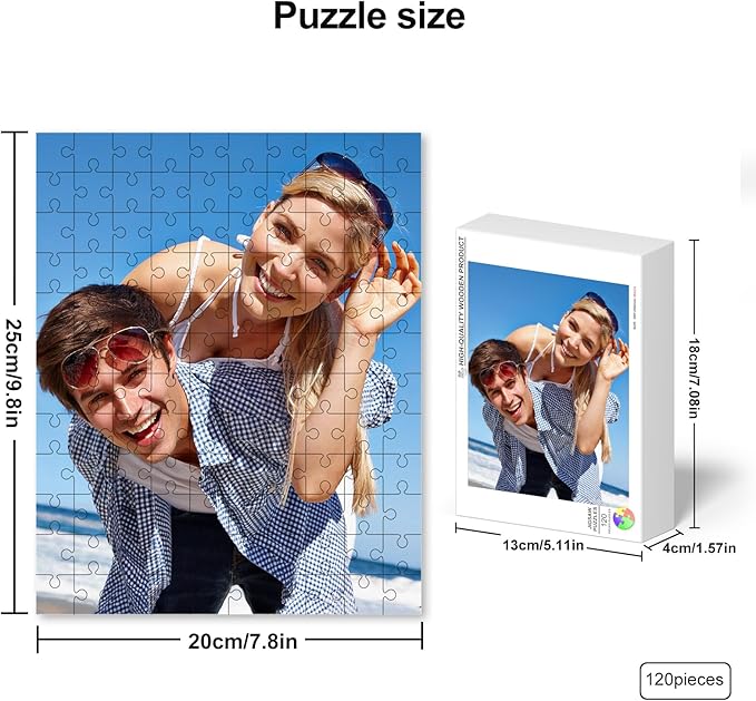 Custom Puzzles from Photos, Personalized Photo Puzzle for Adults 35/70/120/500/1000 Piece, Customized Picture Puzzle Jigsaw for Teens Kids, Birthday,Family,Holidays,Wedding,Father's Day Puzzles Gift
