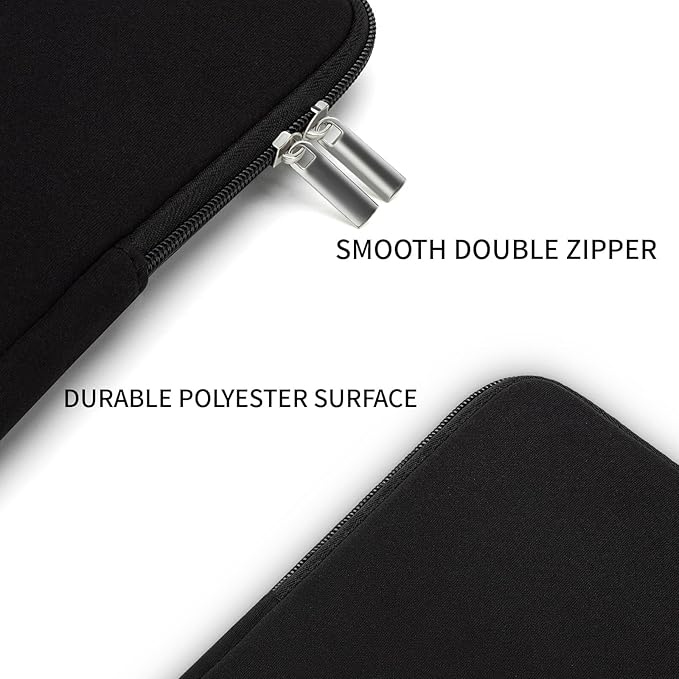 RAINYEAR 13 Inch Laptop Sleeve Compatible with 13.3" MacBook Air/Pro M1 M2 M3 M4 A3240 A3113 A2681 A2337 A1932 A2179 A2338 A1706 A1708 Carrying Bag Protective Cover Soft Case (Black, Upgraded Version)
