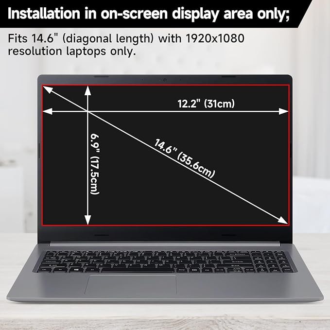 14 Inch 16:9 Laptop Privacy Screen Filter, Anti Blue Light Glare & Anti Scratch Computer Privacy Shield for 14" with 1920x1080 Aspect Ratio Laptop