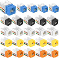 VCE UL Listed Cat6 RJ45 Keystone Jack Insert 25-Pack, 90 Degree Punch Down Keystone Jack Adapter Slim Profile Mixcolor