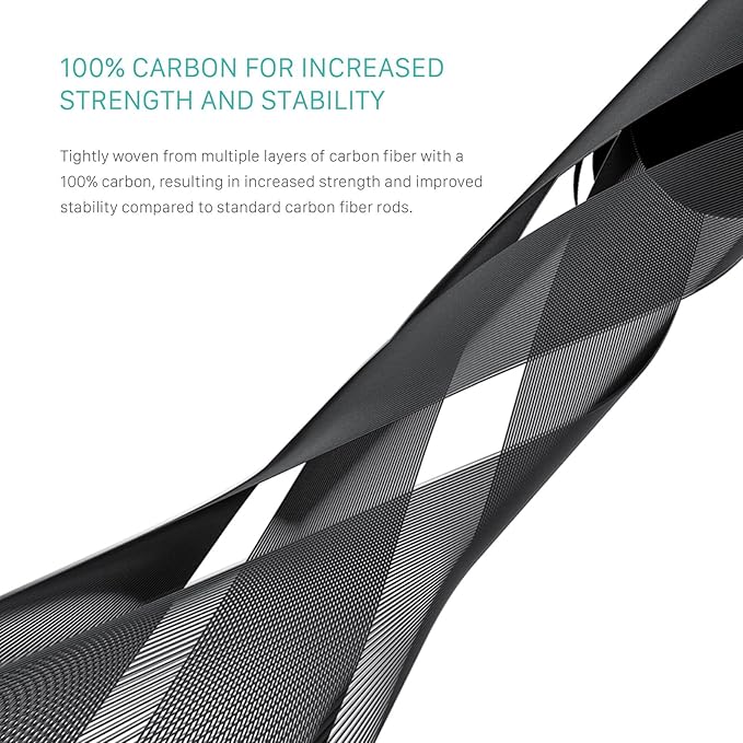 Tilta 2X Carbon Fiber Rods 15mm for Rail Support System | Increased Strength | Limited Reflection | Lightweight | DSLR Shoulder Rig, Camera Stabilizer Cage, Matte Box (10cm)