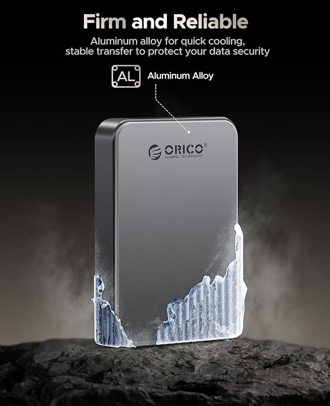 ORICO 2TB Magnetic Portable SSD, Aluminum Alloy, 4K 120 fps ProRes HDR Record and Store, Up to 2000MB/s, External Solid State Drive, Compatible with iPhone 16 Pro Max, Tablet, Computer - K20