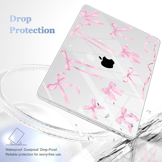for MacBook Pro 16 inch Case 2019 2020 Release Model A2141, Plastic Hard Shell Cover with Keyboard Cover & Screen Protector for MacBook Pro 16 inch with Touch Bar & Touch ID, Bowknot