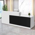 Reception Desk with Counter Modern Checkout Counter with Lockable Drawer Keyboard Tray Receptionist Desk for Office Salon Reception Table E Right 59inch/150cm