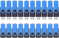 ABLAZE Flash Drives 2GB 20 Pack, USB 2.0 Thumb Drive Bulk with Lanyards Swivel Memory Stick U Disk 2GB Pendrive USB Pack (Blue)