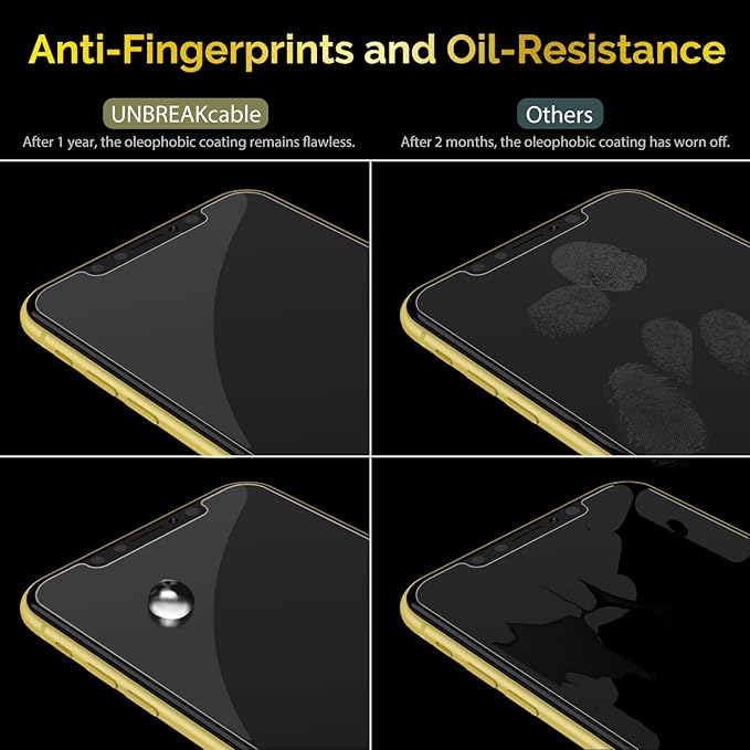 UNBREAKcable Shatterproof Screen Protector for iPhone 11/ iPhone XR [3-Pack] [Easy Installation Frame] 9H Hardness][99.99% HD Clear] [Bubble Free] for Apple 6.1''