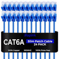 Rapink Cat6a 3ft Ethernet Cables (24 Pack) - Slim, 10G Support, Snagless, Flexible with Gold Plated Connectors